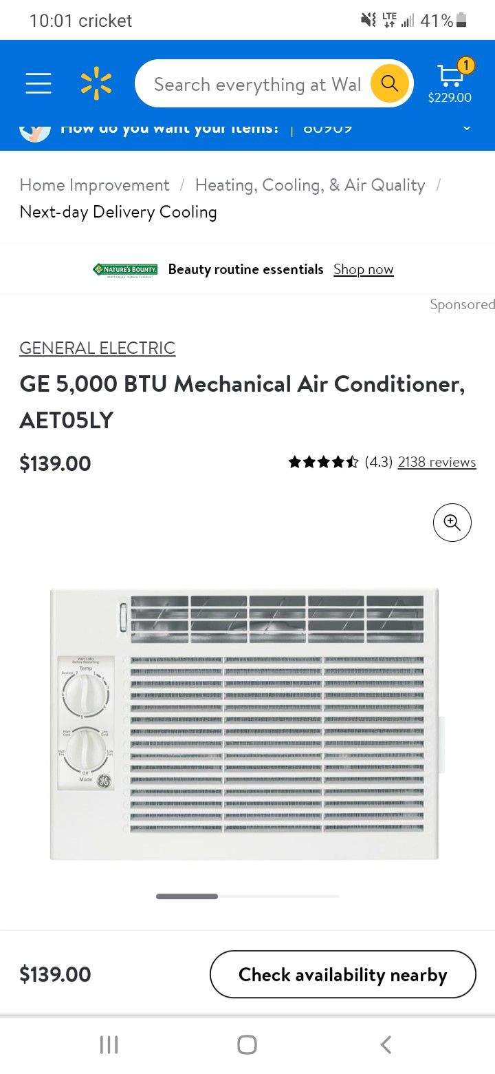 G.E. 5,000 BTU AIR CONDITIONER..BRAND NEW!