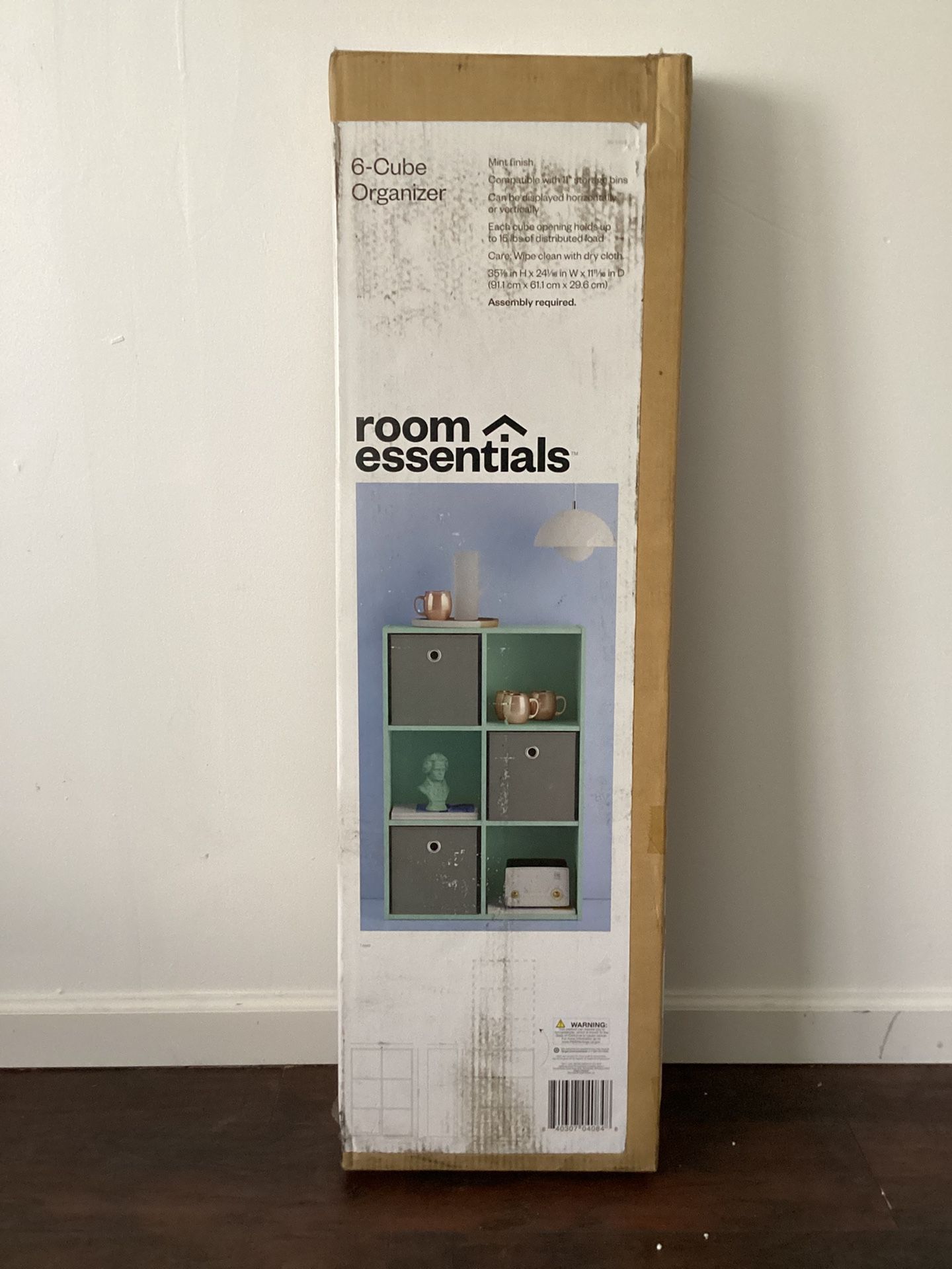 Room Essentials 6Cube Organizer Shelf 11" Mint Color (Assembly