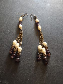 Avon Necklace And Handcrafted Dangling Earrings  Thumbnail