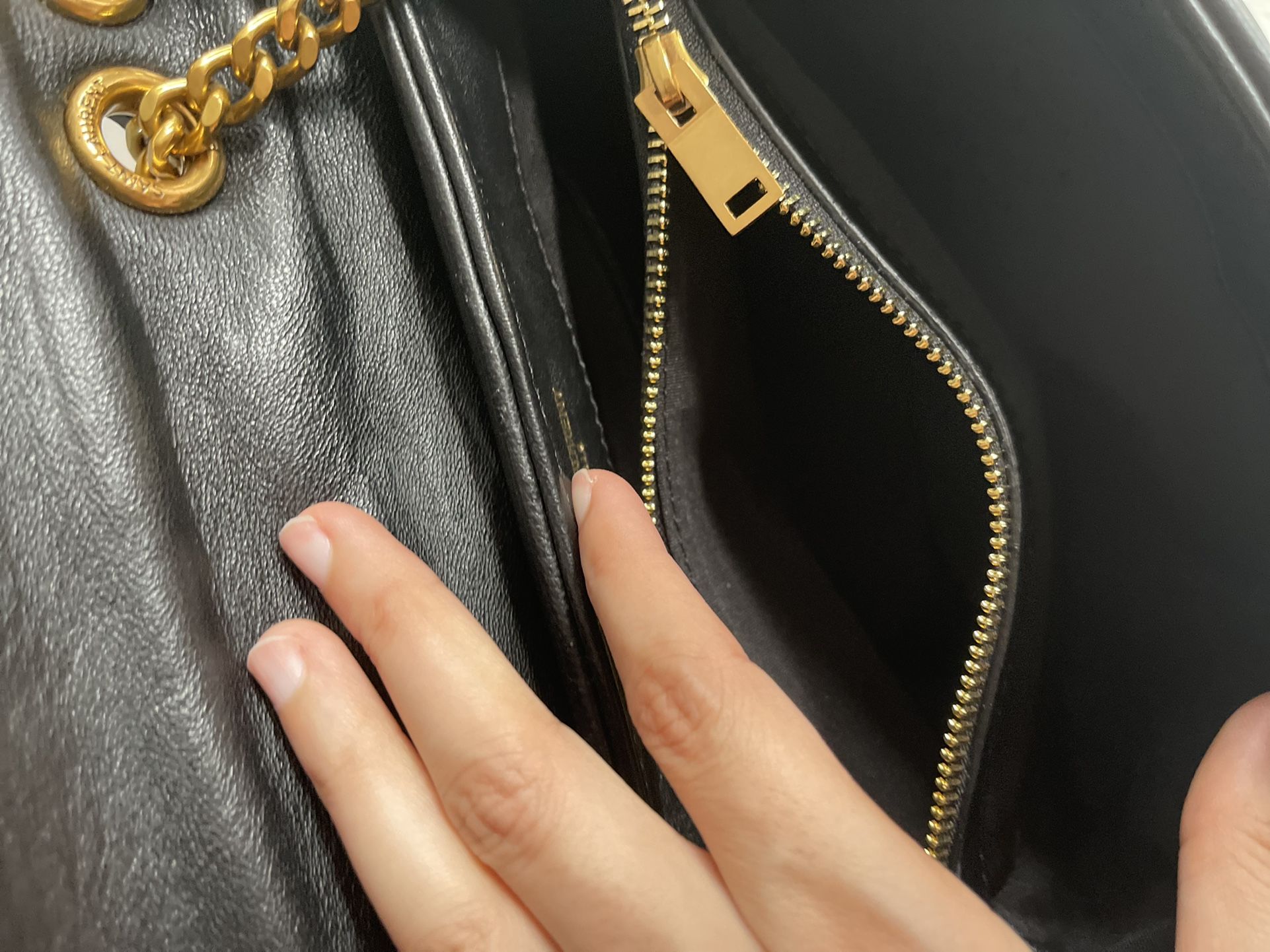 Black %100 High Quaility Leather Y S L Women Shoulder Bags