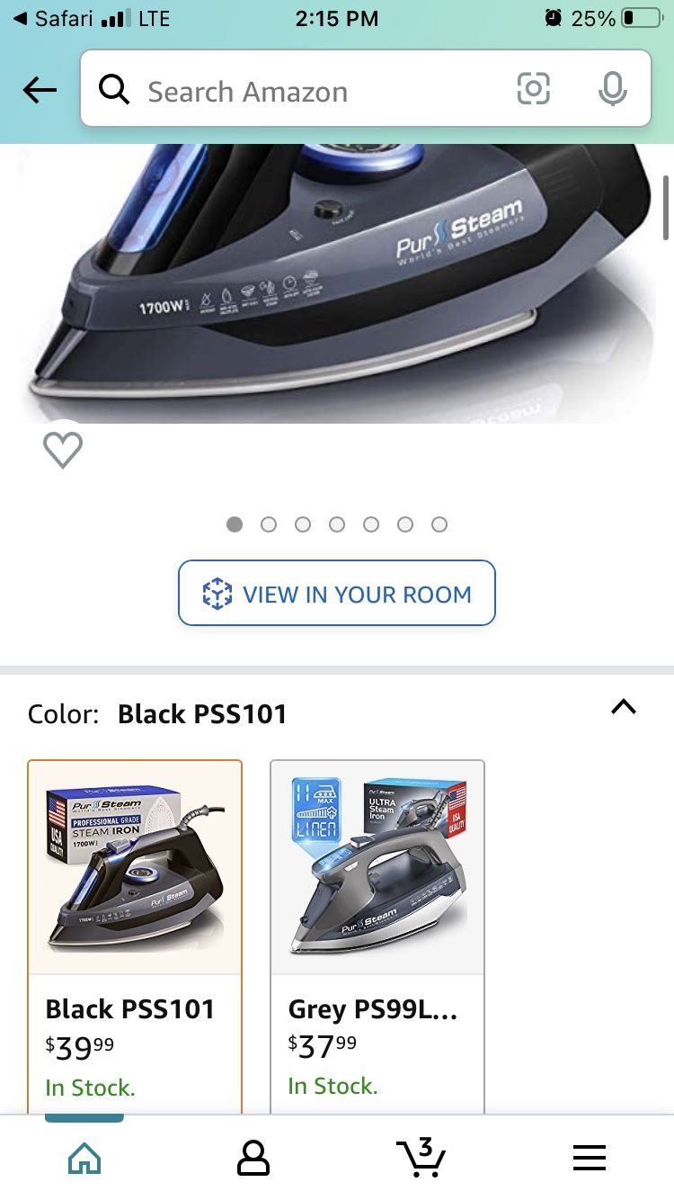 Professional Grade 1700W Steam Iron for Clothes with Rapid Even Heat Scratch Resistant Stainless Steel Sole Plate, True Position Axial Aligned Steam H