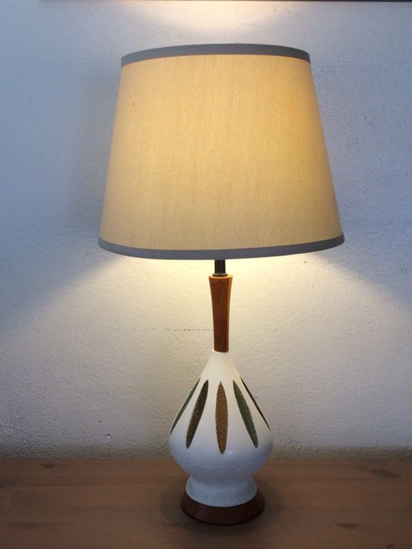 Vintage Mid Century Ceramic And Wood, Iconic Mid Century Modern Table Lamps