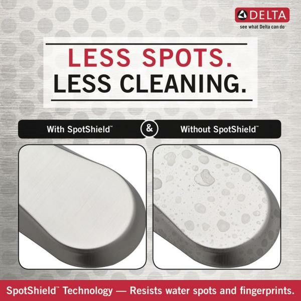 Delta
3-Spray Patterns 7.7 in. Single Wall Mount Fixed Shower Head in SpotShield Brushed Nickel