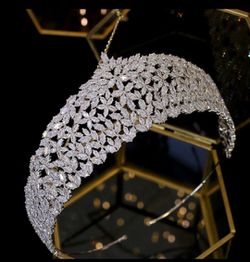 Luxury Bridal Crown CZ Headdress Crystal Headband Wedding Headdress Thumbnail