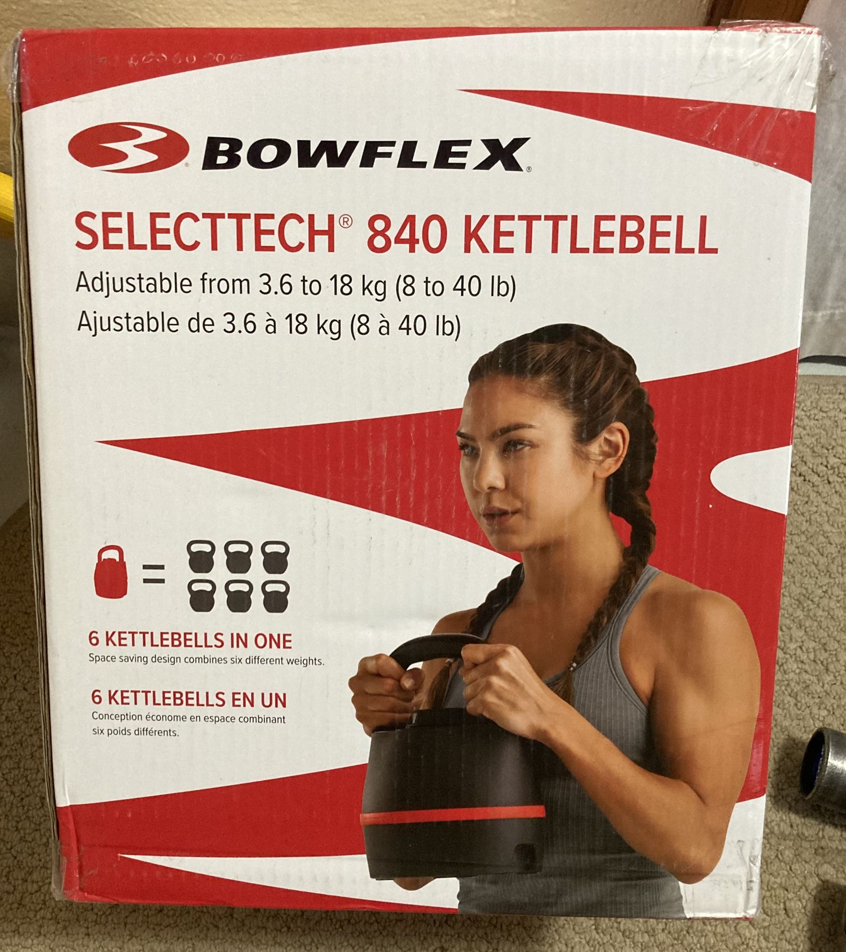 Bowflex SelectTech 840 Kettlebell BRAND NEW FACTORY SEALED kettle bell select tech adjustable bow flex 8-40lbs 40 lb lbs 40lb 8lb 8lbs