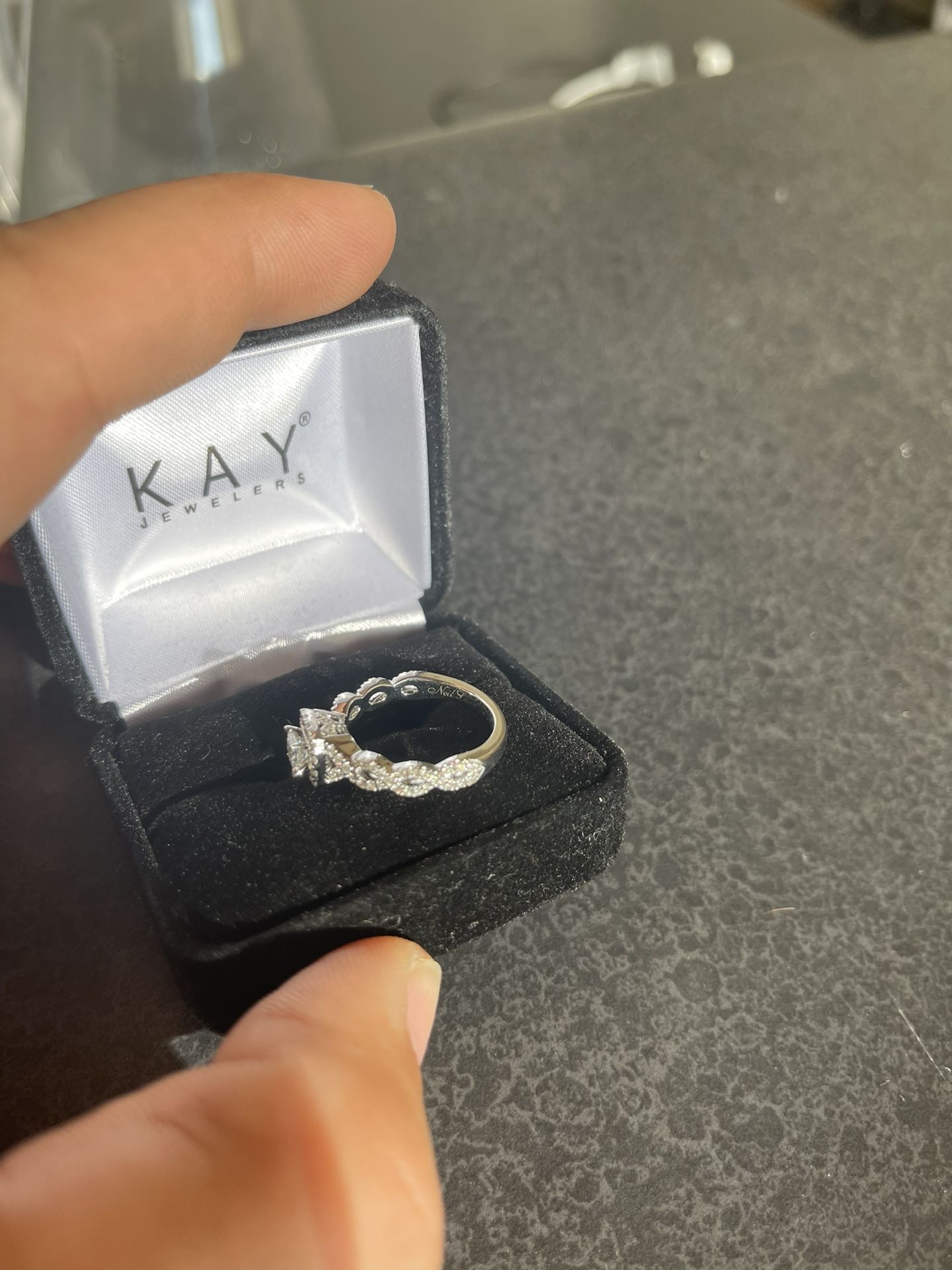 Neil Lanes Line 14kWG Bridal Set Half Carat Diamond