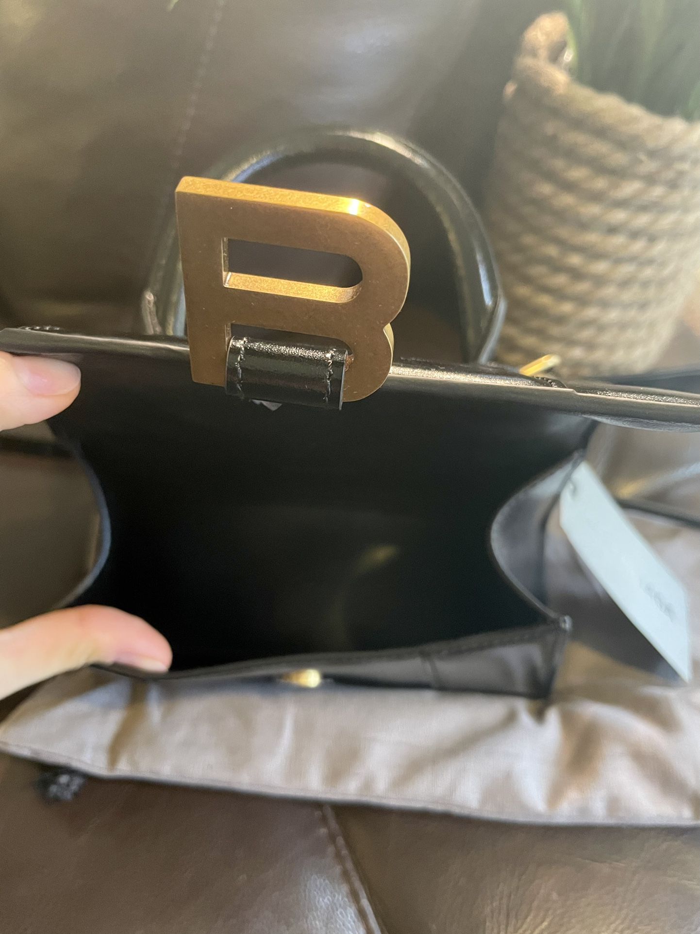 Balenciaga Leather Handbag XS Hourglass Top Handle Bag