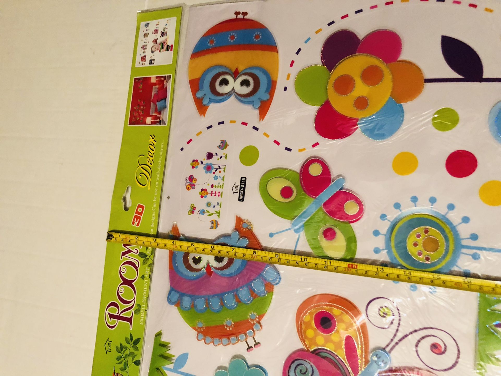 Owl & Flower 3D Wall, Mirror or Window Sticker Absolutely Stunning Some of the Decals Pop out and look realistic 30x20 Inches 2 available listing