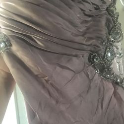 Beautiful Long Rose Color Dress With Train Thumbnail