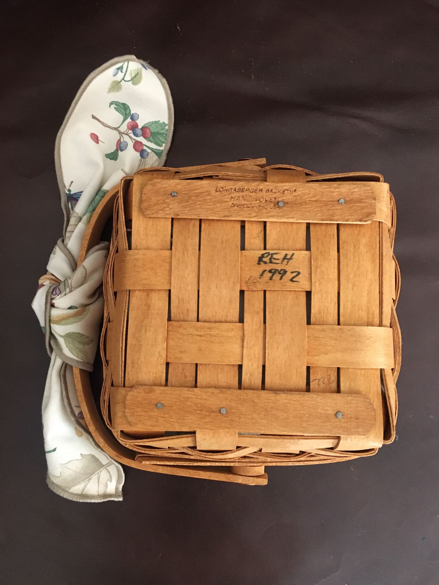 Longaberger Basket Combo With Wooden Bunny