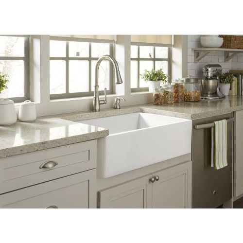 SINKOLOGY Bradstreet Farmhouse Apron Front Fireclay 30 in. Single Bowl Kitchen Sink in Crisp White - #75268- OS