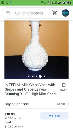 Imperial Glass Milk Glass Vase Thumbnail