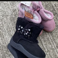 Brand New Baby Boots Pink Size 4 And Black Size 3 Both Pairs Never Been Used  Thumbnail