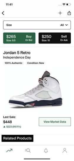Jordan’s 5s Independence Day Size 8.5 Thumbnail