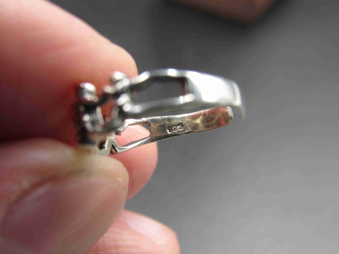Size 3.25 Sterling Silver Kids Holding Hands Toe Band Ring Vintage Statement Engagement Wedding Promise Anniversary Bridal Cocktail