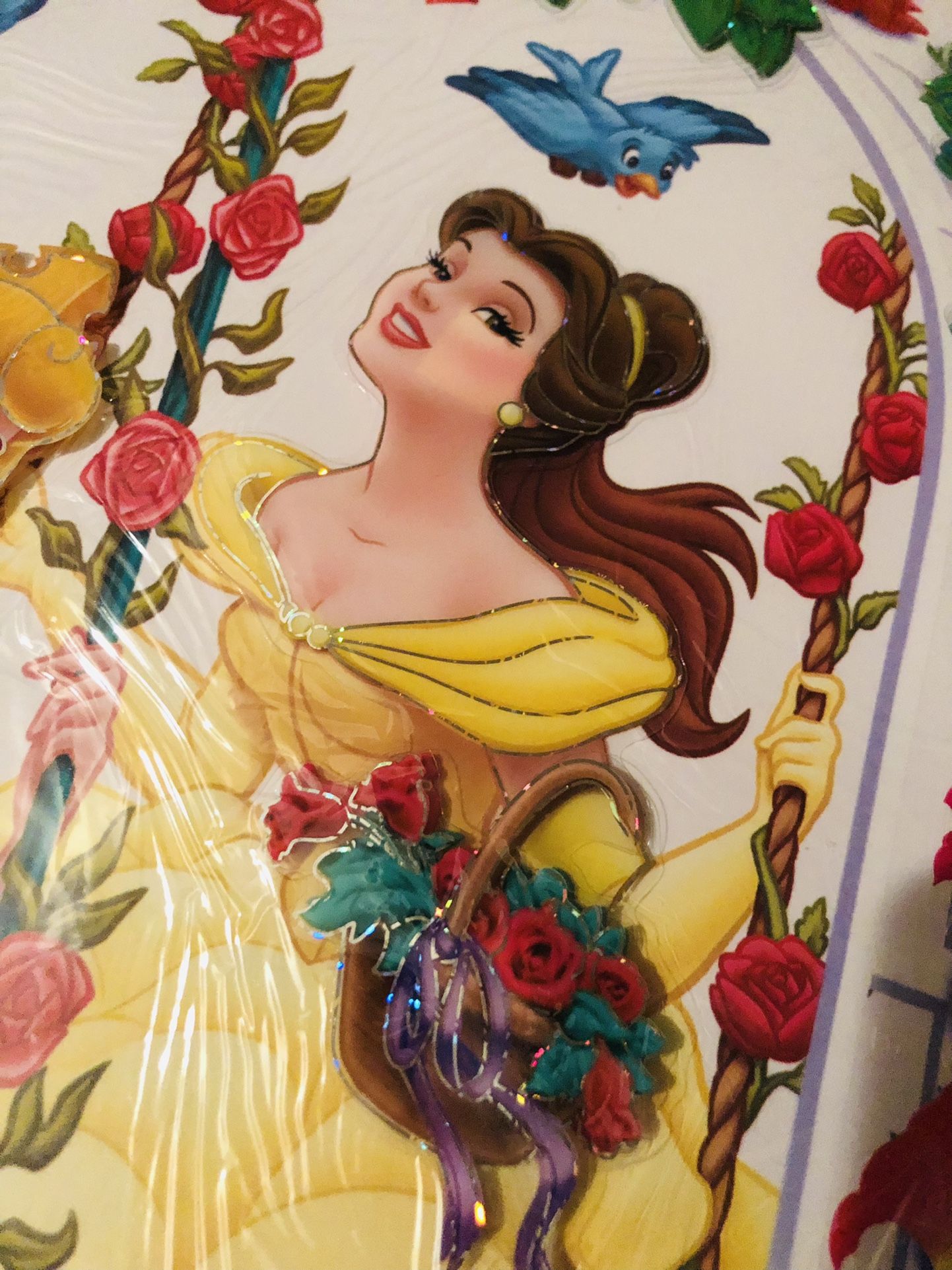 Disney Princess 3D Wall, Mirror or Window Sticker Absolutely Stunning Some of the Decals Pop out and look realistic 35x22 Inches 4 available listi