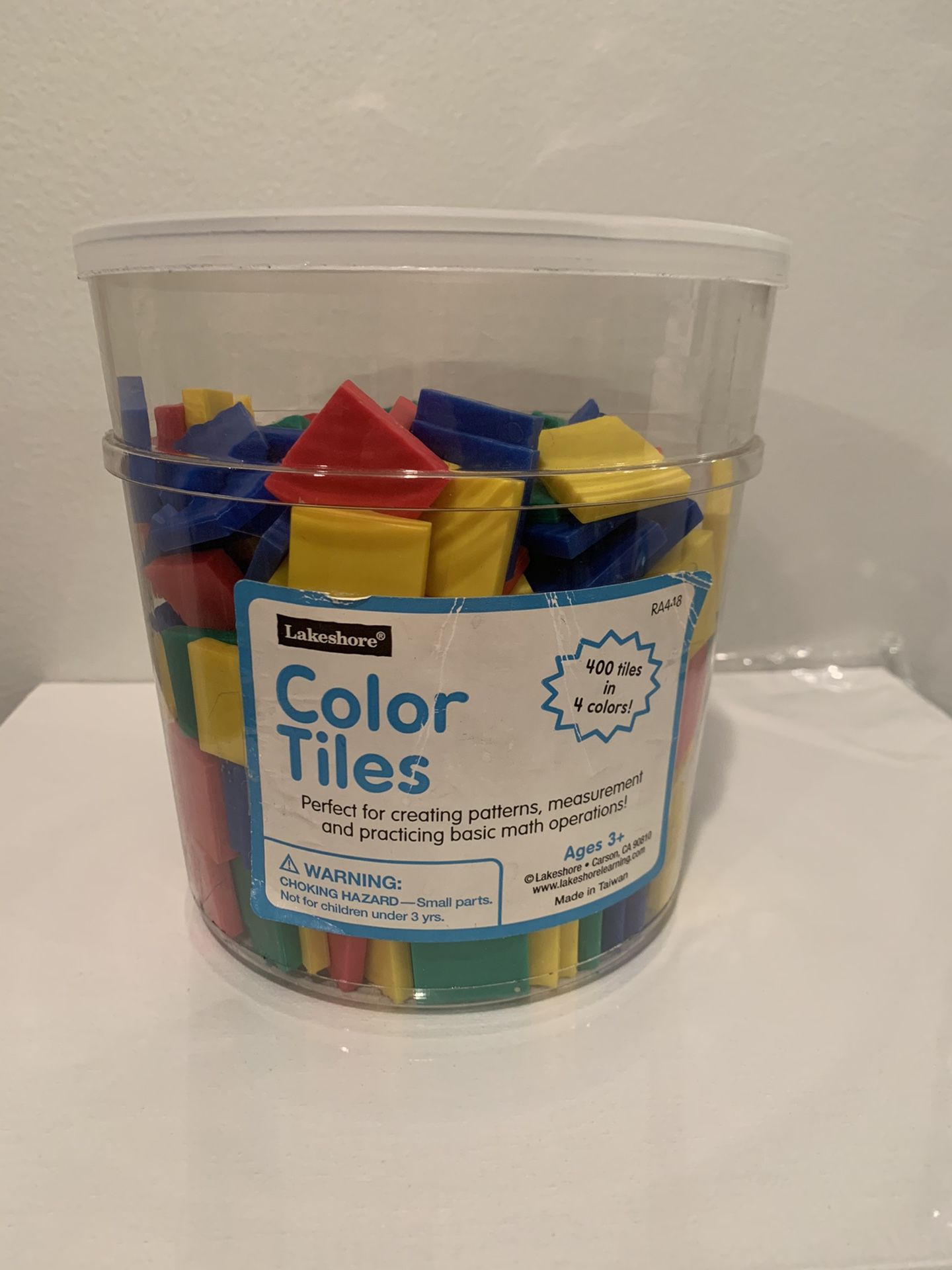 Learning Resources Square ColorTiles Counting Sorting Toy Set of 400 in 4 colors