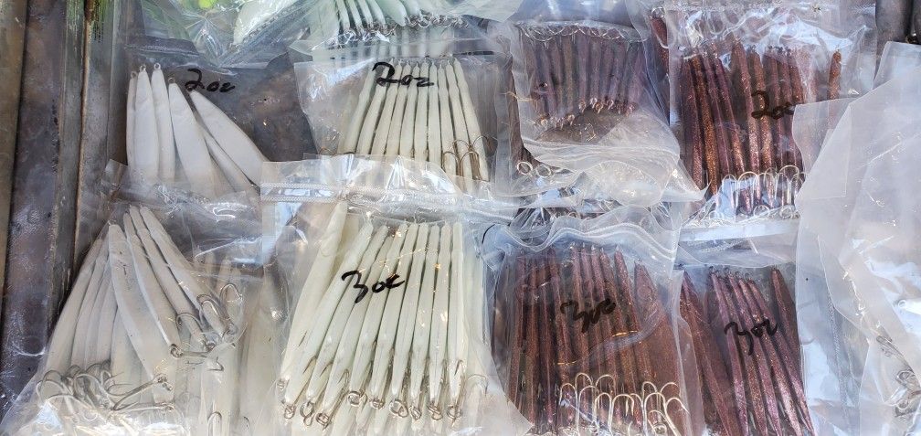 Downrigger balls, Drift boat Anchor's, Cannonball fishing weights, Flutter/Pipe jigs, Crabpot weight