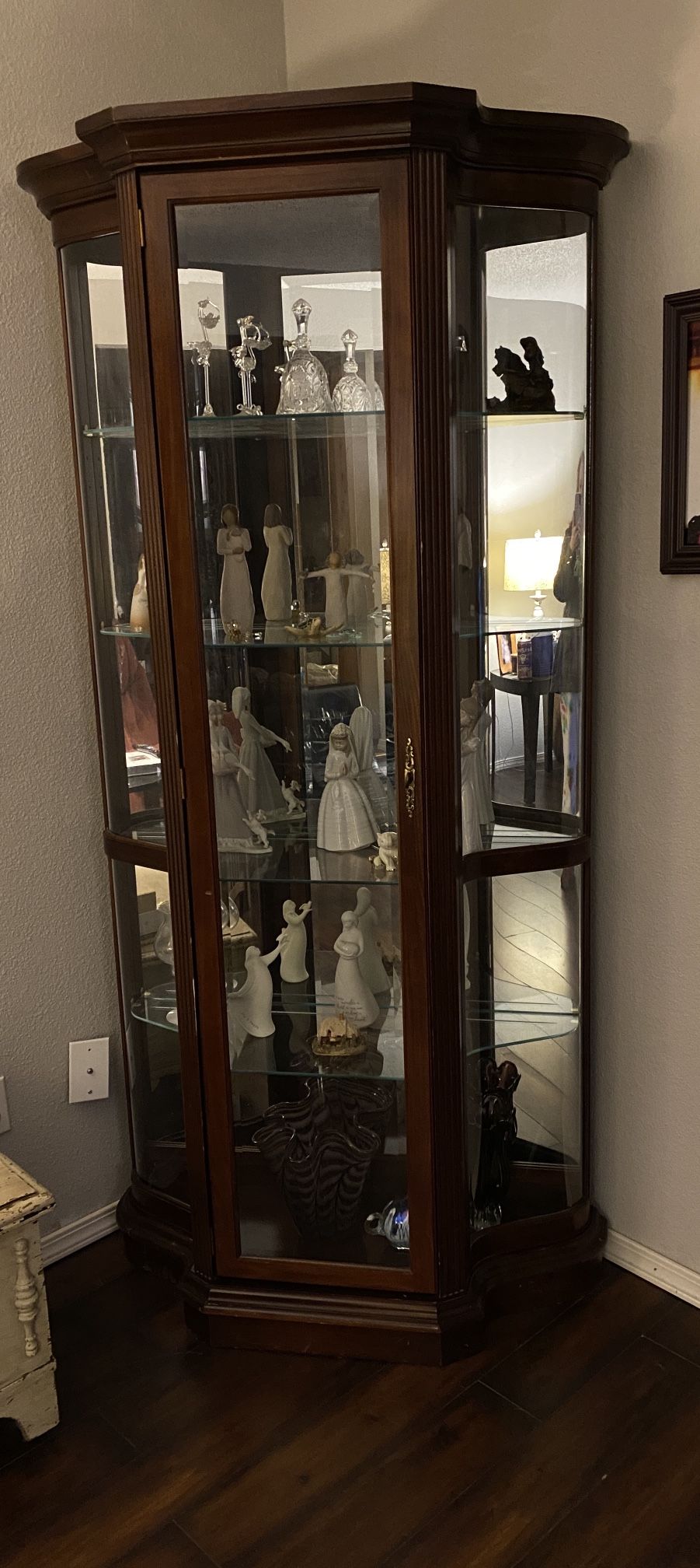 Gorgeous Curio Cabinet Curved Glass