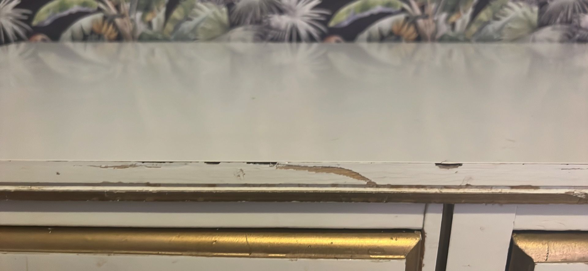 Vintage White And Gold Desk
