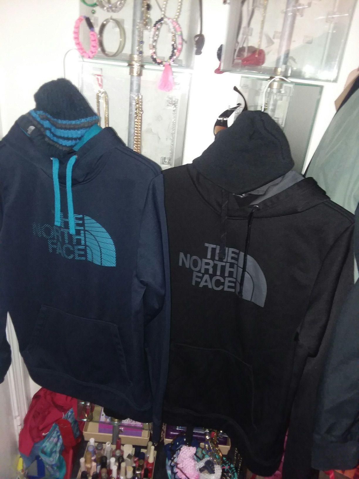 North face hoodies with hats size med