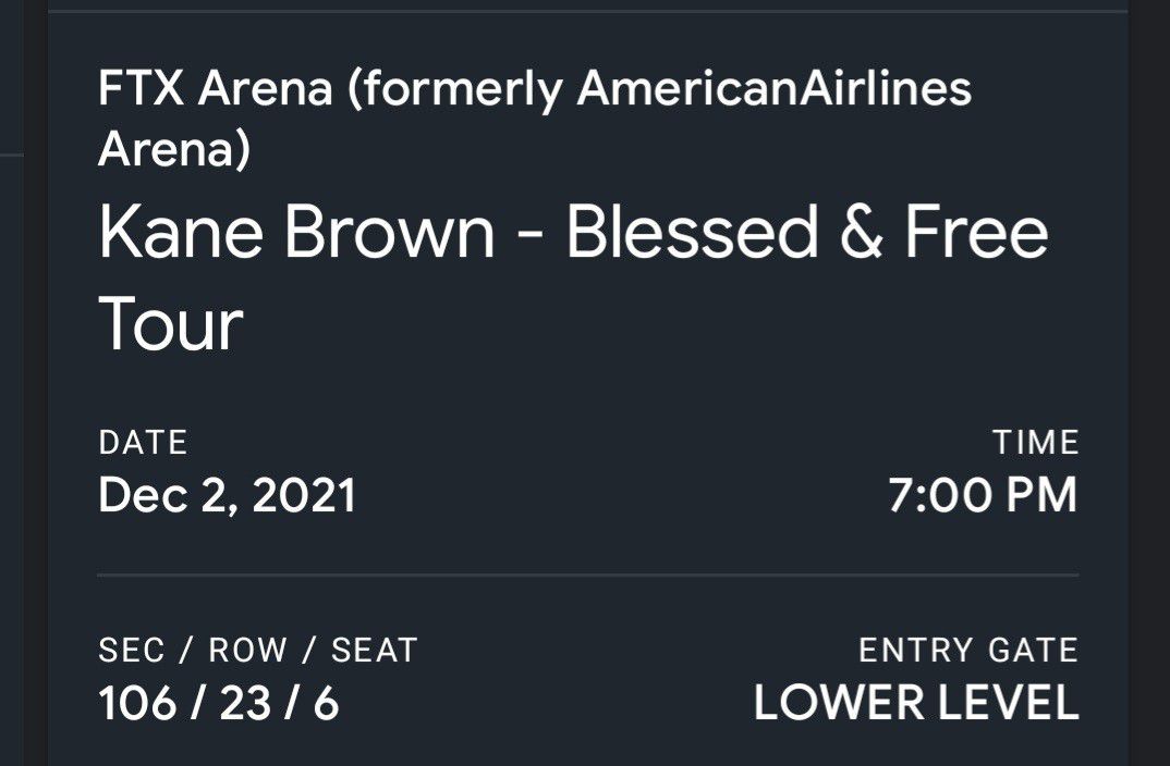 Kane Brown Blessed & Free Tour in Miami FTX (American Airlines)
