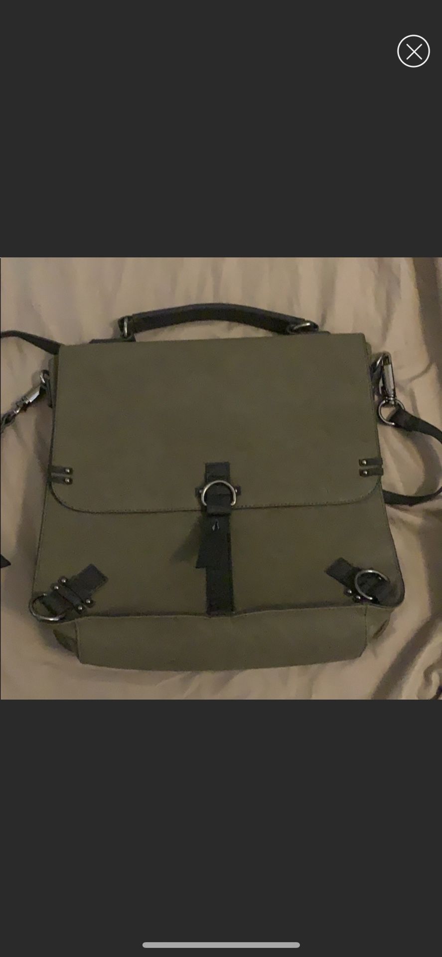 Simply Vegan Leather Small Messenger/Laptop Bag