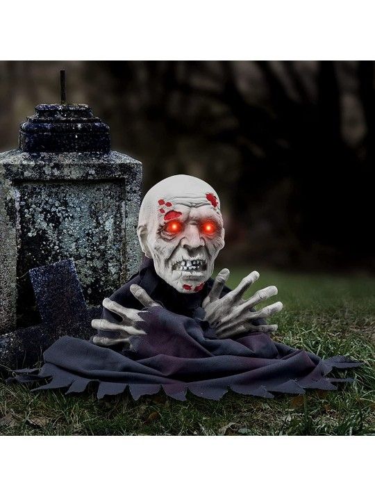Halloween Decorations Halloween Outdoor Groundbreaker Zombie with Horror Sound and Glowing Eyes Halloween Bar Haunted House Party Props (Groundbreaker