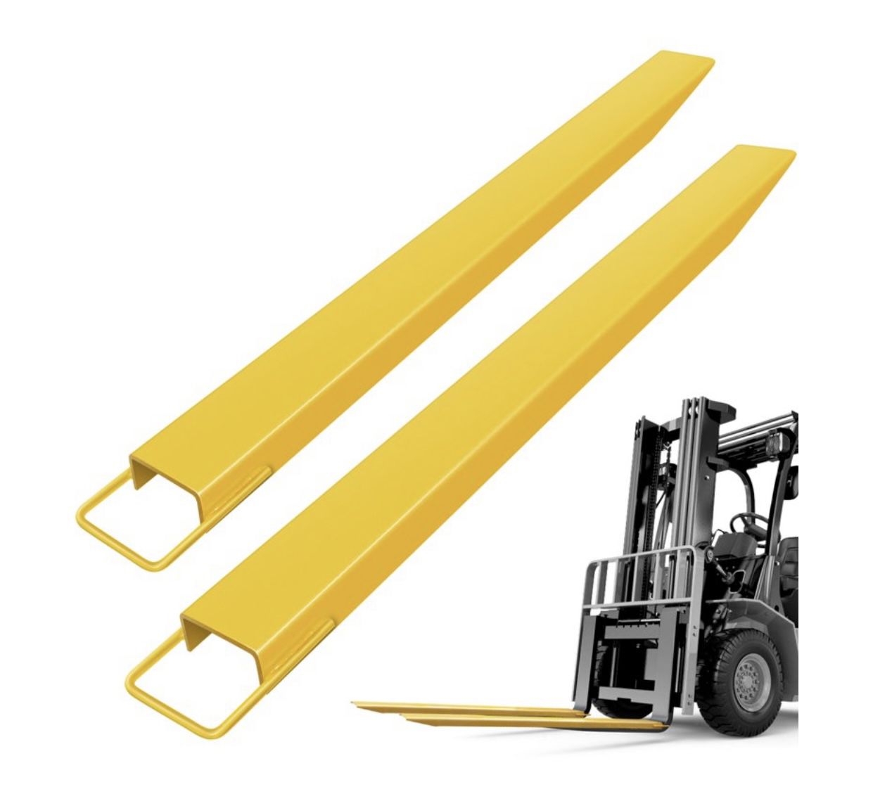 Forklift Extensions, Pallet Fork Extensions, 60 ×4.5" Heavy Duty Steel Pallet Forklift Extensions, 1 Pair for Forklift Lift Truck Forklift Loaders