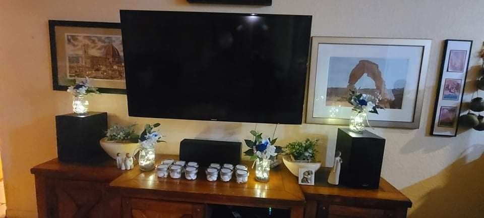 Wedding Royal Blue/White Decor And Other Items
