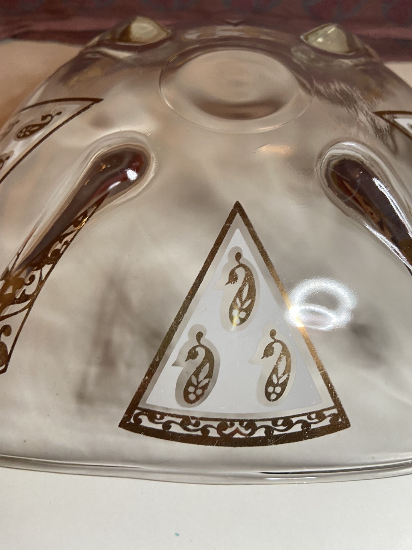 MCM Clear Bowl With Gold Accents