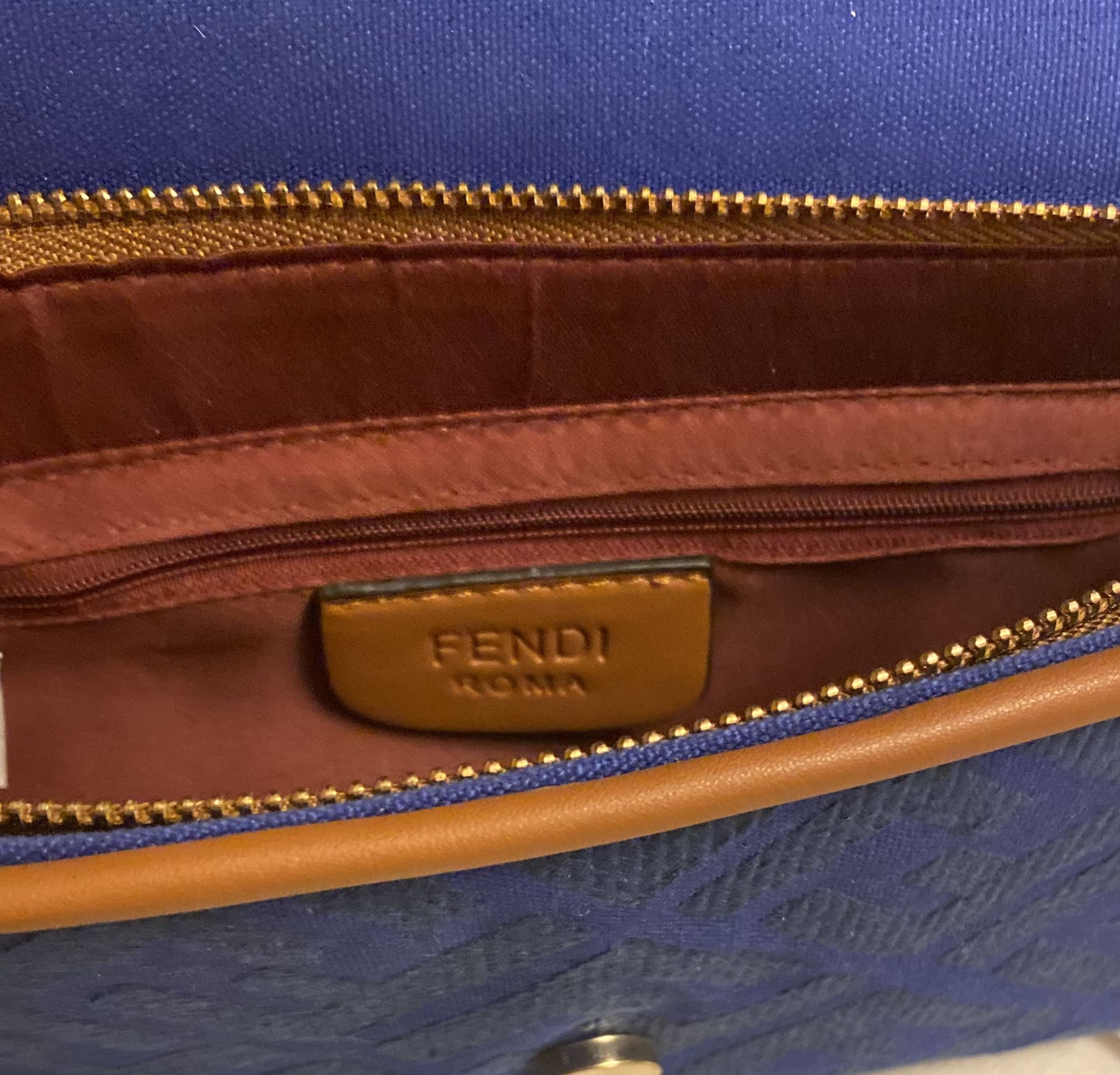 Fendi Clutch Purse-smaller type- (royal Blue In Color) Made In 🇮🇹