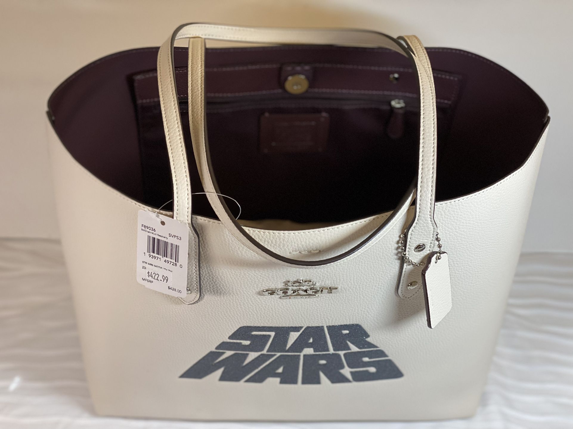 NWT Authentic Coach Collectible Limited Edition Star Wars Large Tote  W/ Complimentary Coach Box, Tissue & Bag - MSRP:$428 - $ALE FIRM Price:$175