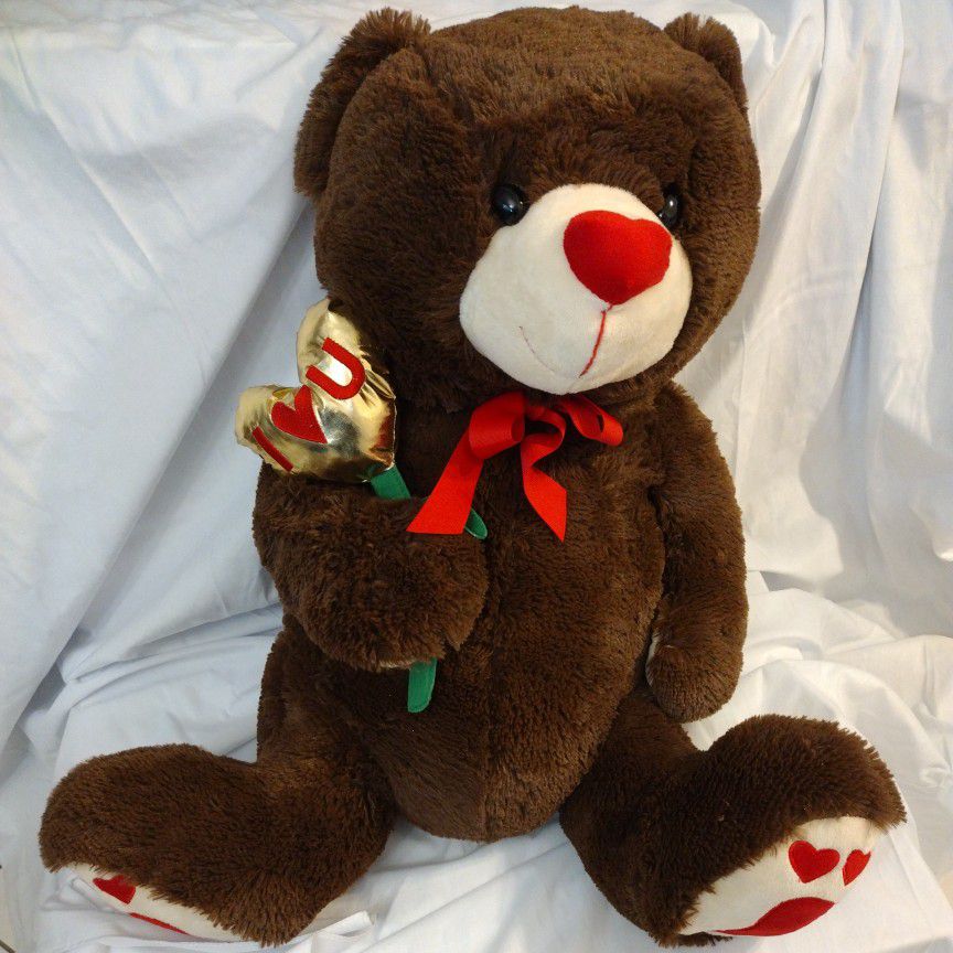 Giant Brown Teddy Bear 24" I Love U