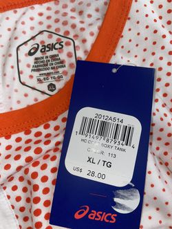 ASICS Women's Happy Chaos Crop Tank Clothes MSRP $28 Sz:XL Thumbnail