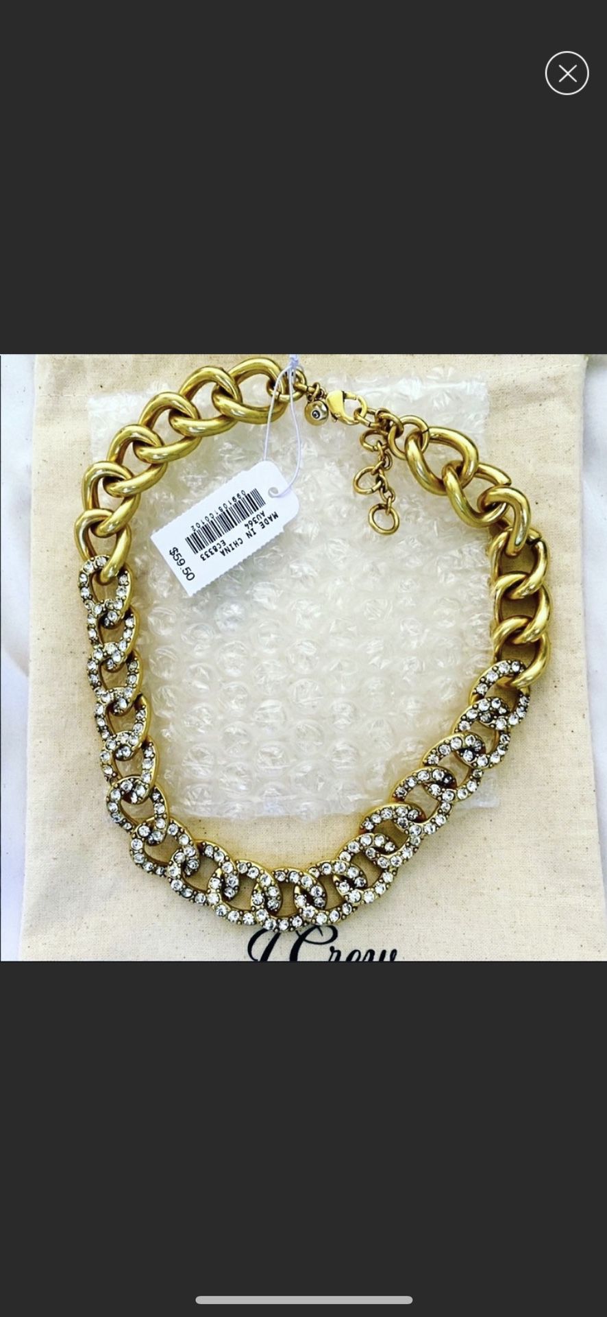 JCREW PAVE LINK NECKLACE NEW SOLD OUT