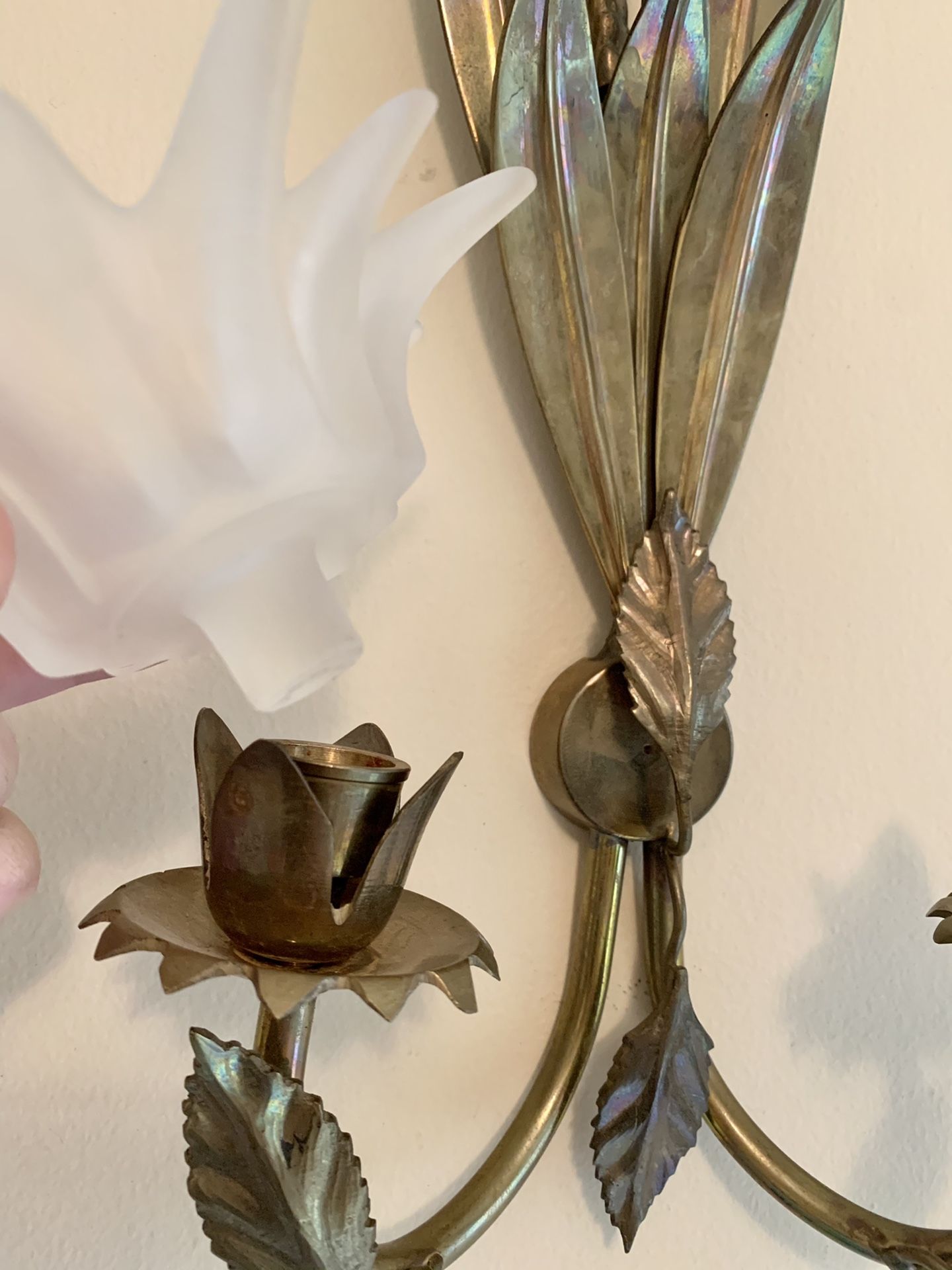 Brass wall candle holder