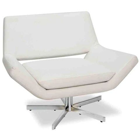 Office Star Ave Six White Leather Chairs
