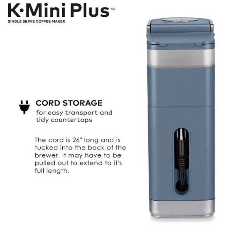 Keurig K-Mini Plus Coffee Maker, Single Serve K-Cup Pod Coffee Brewer, Comes With 6 to12 Oz Brew Size, K-Cup Pod Storage, and Travel Mug Friendly