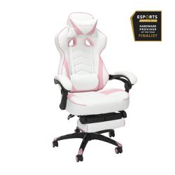 110 Racing Style Gaming Chair, Reclining Ergonomic Leather Chair with Footrest, in Pink (RSP-110-PNK) Thumbnail