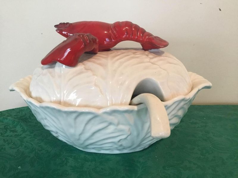 Lobster soup tureen stamped 616 California USA