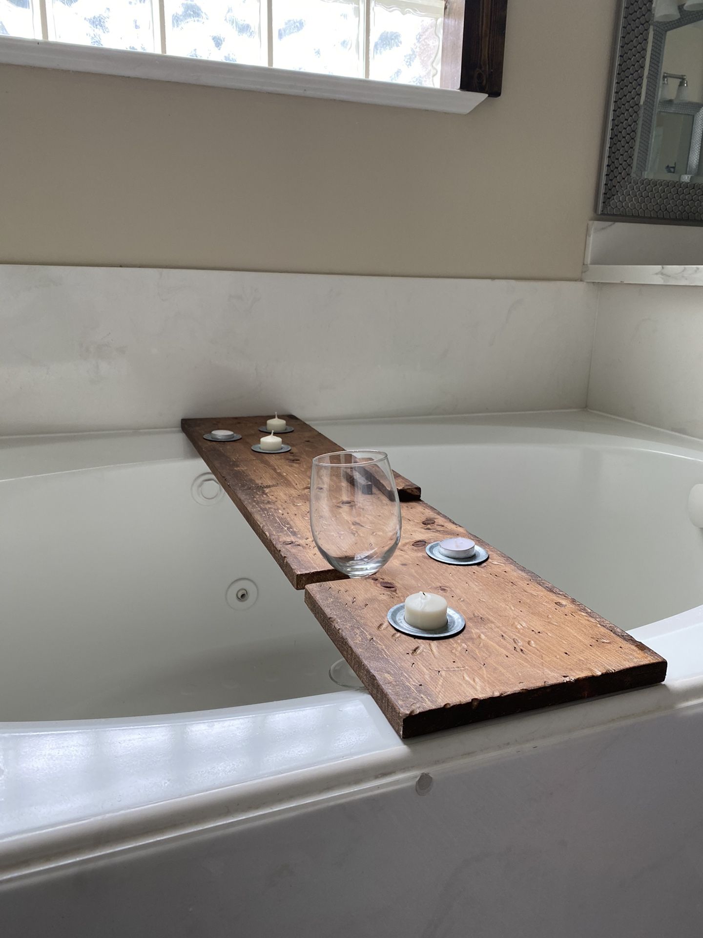 Rustic Wooden Bath Caddy