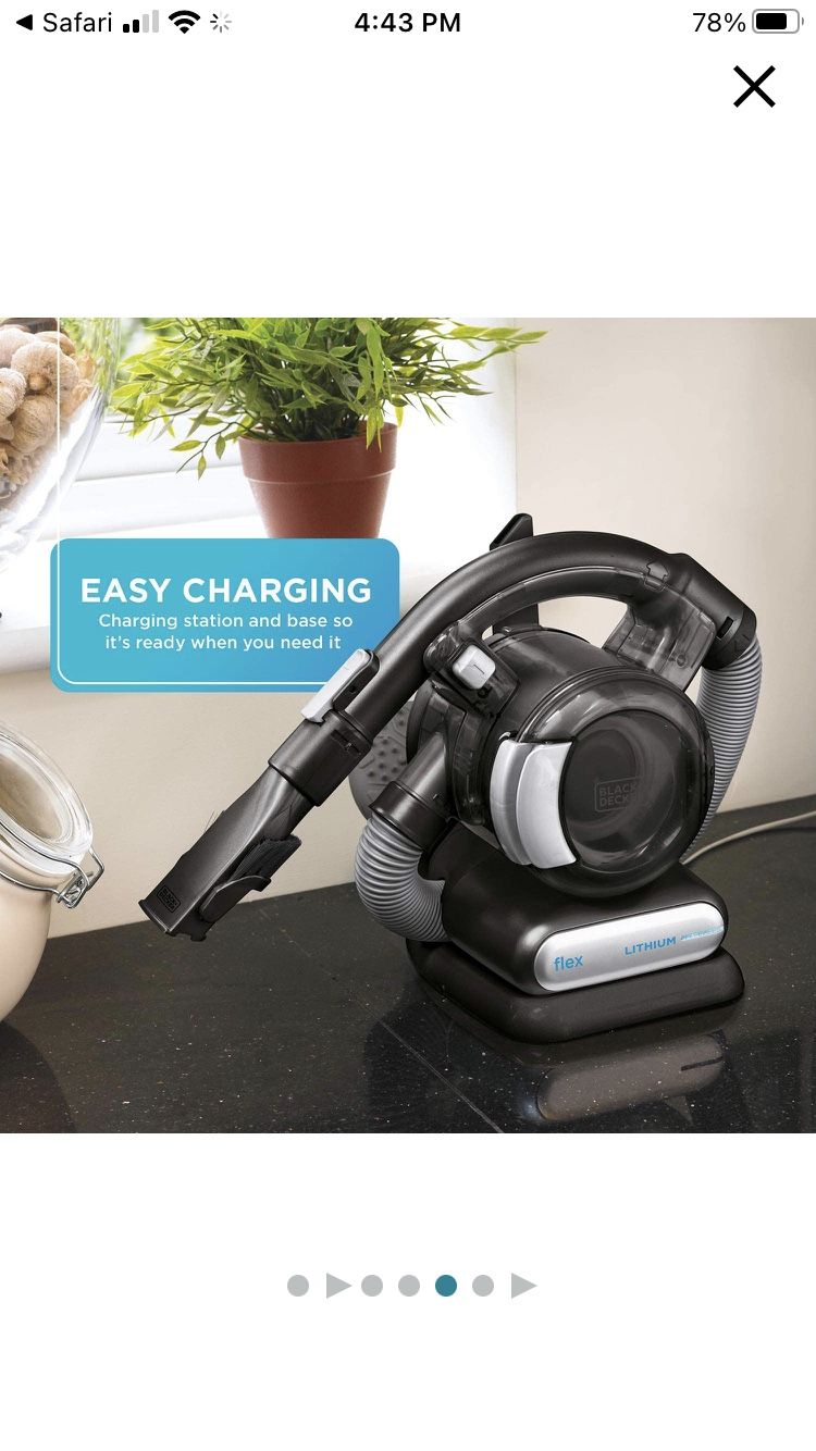 BLACK+DECKER 20V Max Flex Handheld Vacuum with Pet Hair Brush, Cordless, Grey (BDH2020FL)