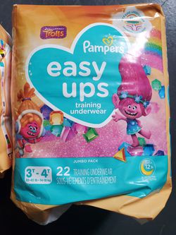 2 PAMPERS DREAMWORKS TROLLS EASY UPS TRAINING UNDERWEAR SIZE 3T-4T (22ct.) Thumbnail