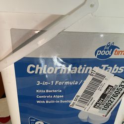 Pool Time 3-in-1 Chlorinating Tablets - About 20 lbs w/ 3” Stabilized Chlorine Tabs Thumbnail