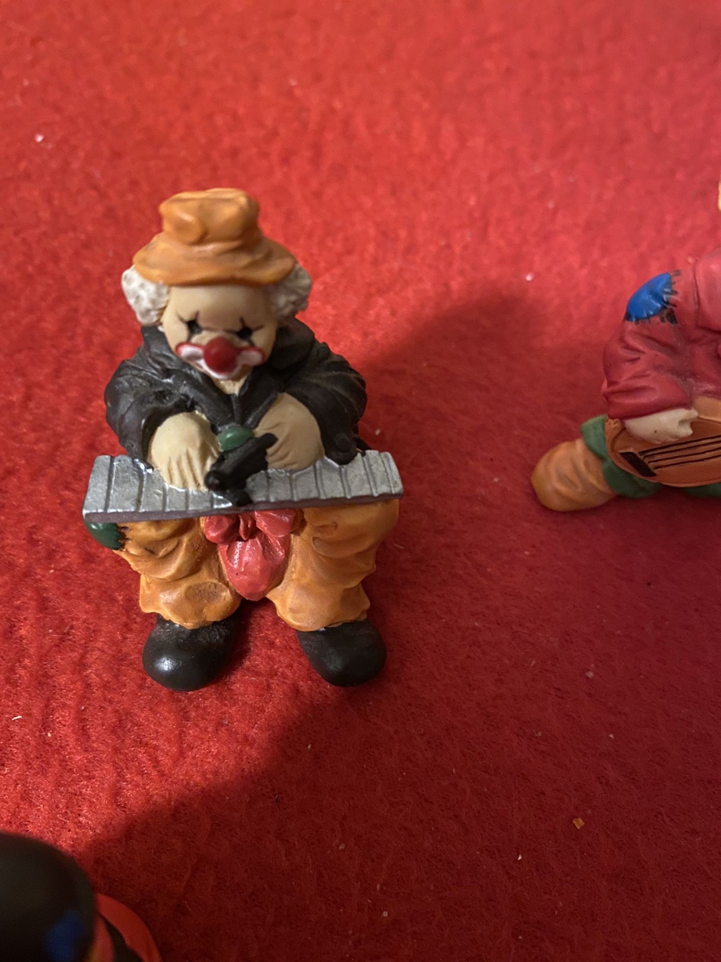 Set Of 4 Miniature Musician Clown Figurines