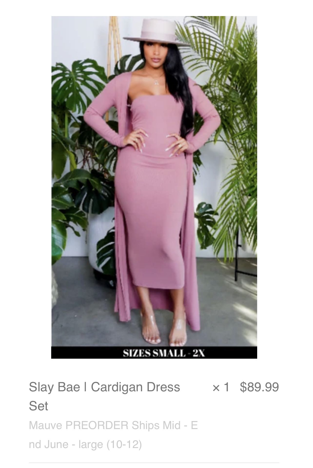 Strapless Cardigan Rose Dress