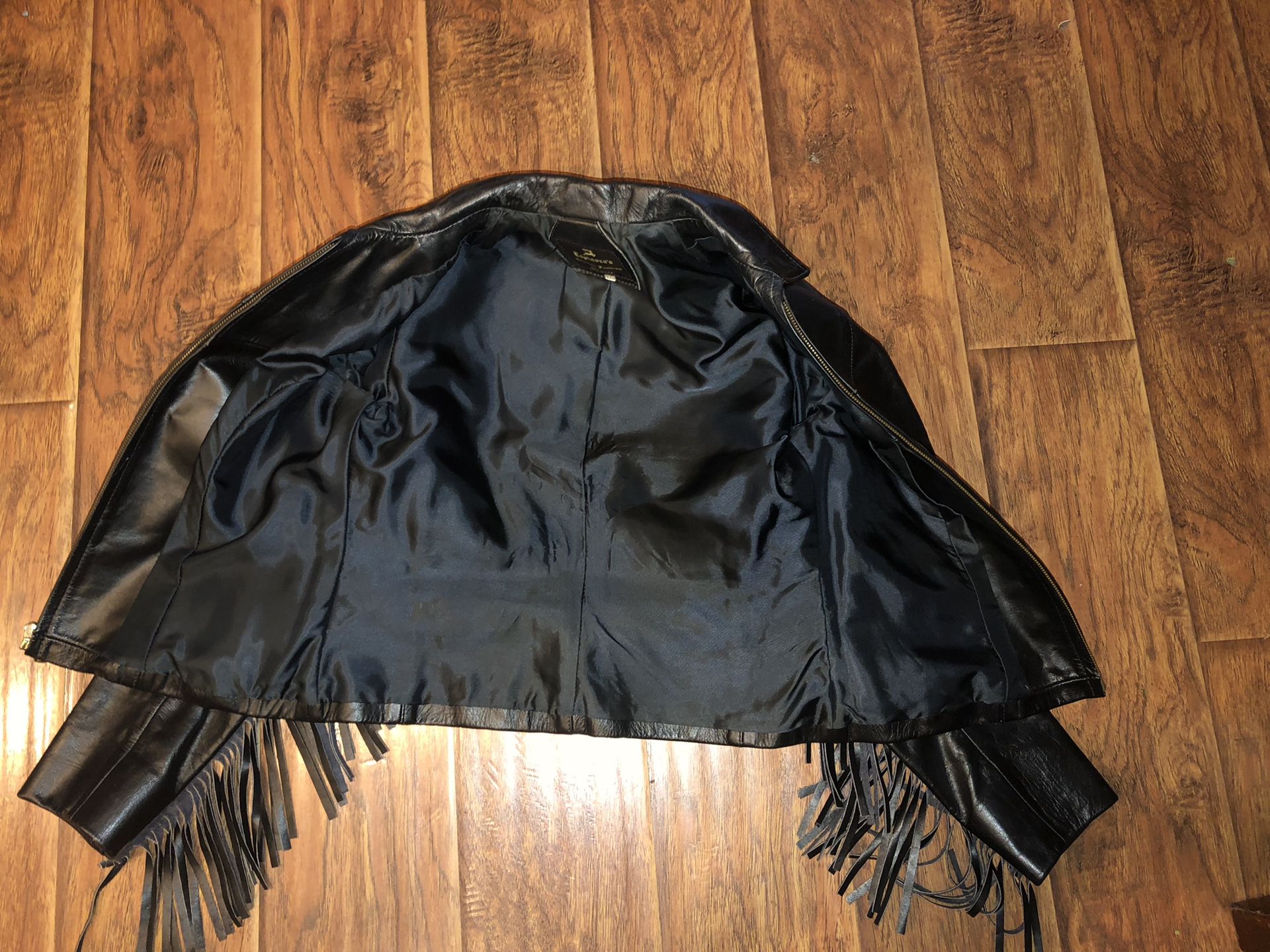Women’s Espinoza’s Heavy Leather Motorcycle Jacket w/ Fringe