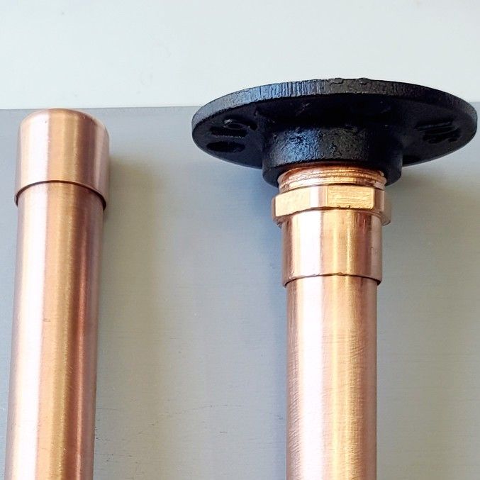COPPER PIPE RUSTIC INDUSTRIAL STEAMPUNK SHELF BRACKETS (2)