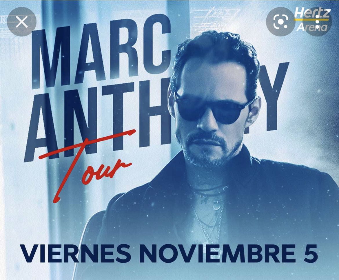 A Pair of tickets To Marc Anthony Concert At Hertz Arena On Friday November 5th 